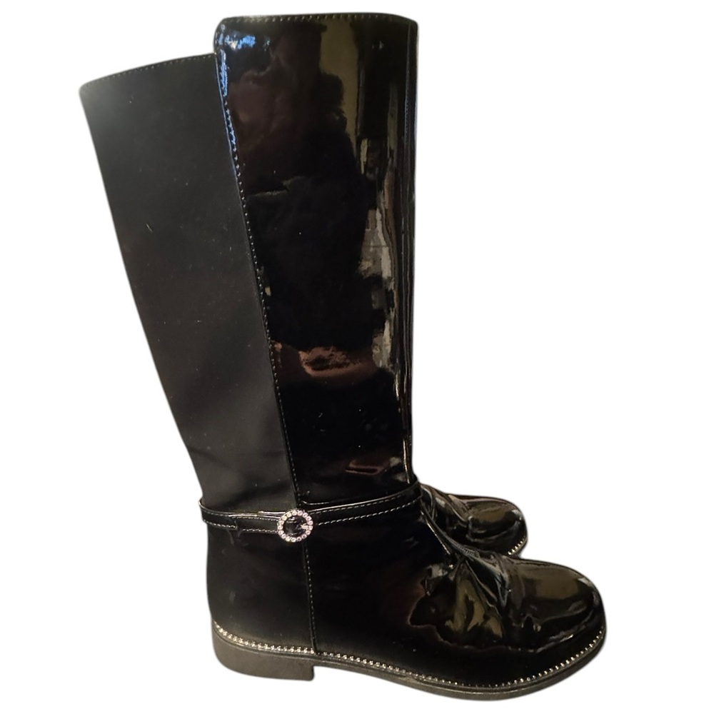 Gymboree Black Patent Leather Girls Boots Size 5 - Picture 8 of 10